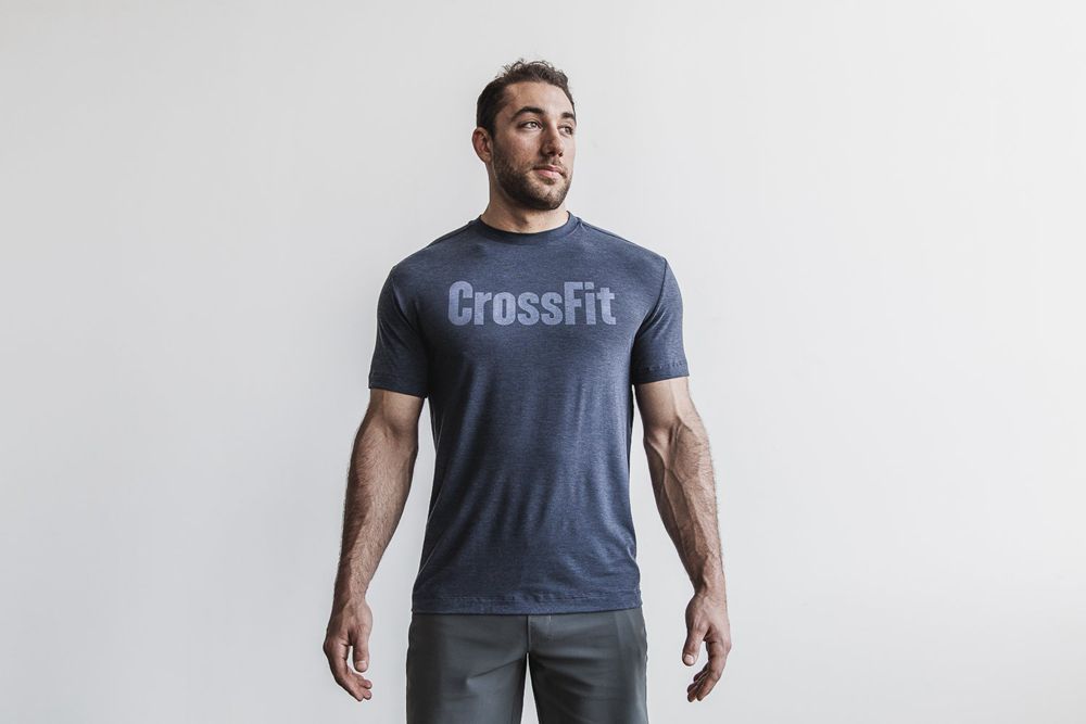 T-Shirts NOBULL Homme Bleu Marine - NOBULL Crossfit®,France (7805-WSJQY)